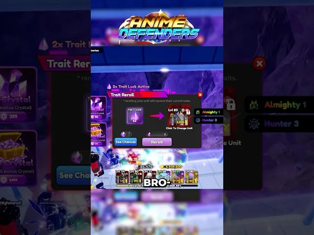 Anime RNG Defense Traits System Explained
